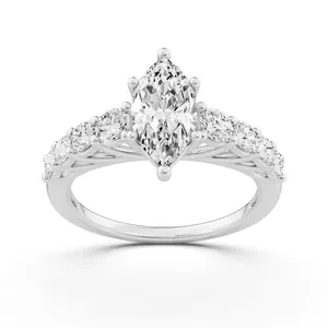 Marquise Graduating Side Stone Engagement Ring image, 