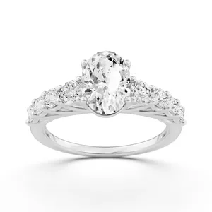 Oval Graduating Side Stone Engagement Ring image, 