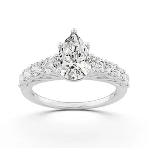 Pear Graduating Side Stone Engagement Ring image, 