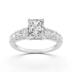 Radiant Graduating Side Stone Engagement Ring image, 