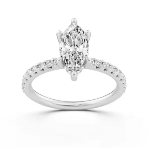 Hidden Marquise Halo Engagement Ring image, 
