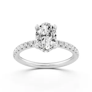 Hidden Oval Halo Engagement Ring image, 