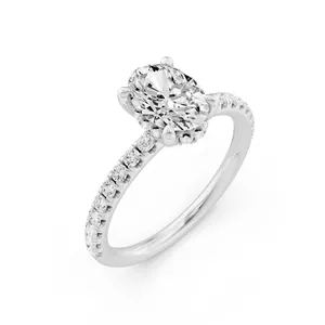 Hidden Oval Halo Engagement Ring image, 