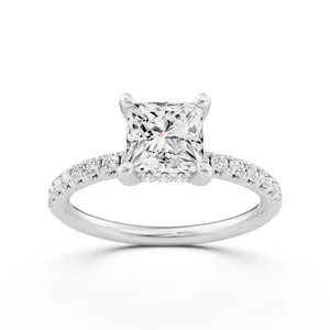 Hidden Princess Halo Engagement Ring image, 