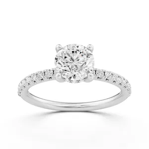 Hidden Round Halo Engagement Ring image, 