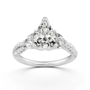 Pear Side Stone Engagement Ring image, 