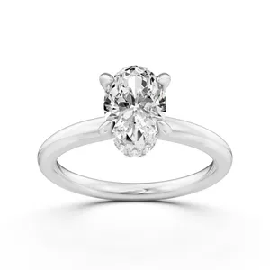 Oval Hidden Halo Engagement Ring image, 