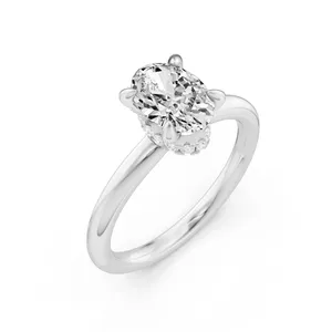 Oval Hidden Halo Engagement Ring image, 
