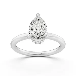 Pear Hidden Halo Engagement Ring image, 