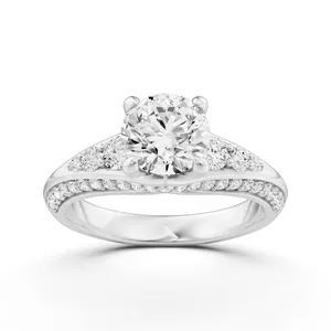 Round Engagement Ring with Round Side Stone image, 