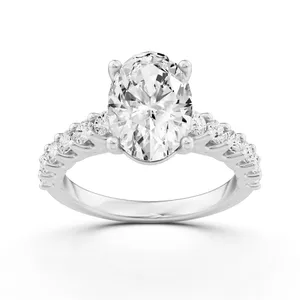 Oval Side Stone Engagement Ring image, 