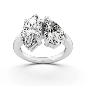 Marquise and Pear Multi-Shape Solitaire Engagement Ring image, 
