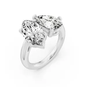 Marquise and Pear Multi-Shape Solitaire Engagement Ring Moissanite Engagement Ring image, 