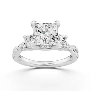 Princess Hidden Halo Twist Engagement Ring image, 