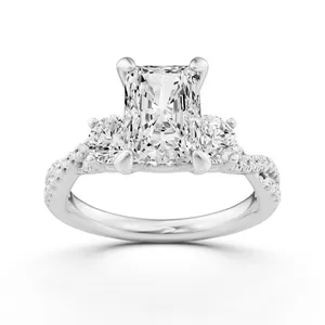Radiant Hidden Halo Twist Engagement Ring image, 