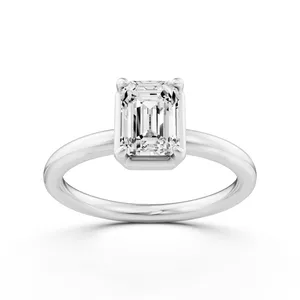 Emerald Solitaire Engagement Ring image, 