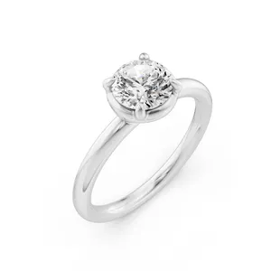 Round Solitaire Engagement Ring Moissanite Engagement Ring image, 