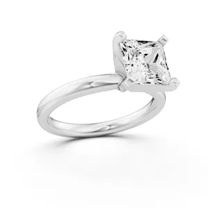 Princess Classic Solitaire Engagement Ring Moissanite Engagement Ring image, 