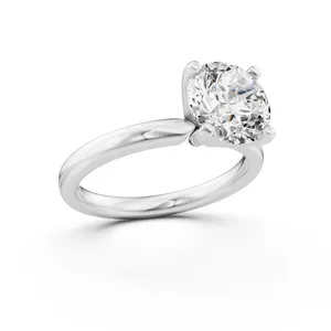 Round Classic Solitaire Engagement Ring Moissanite Engagement Ring image, 