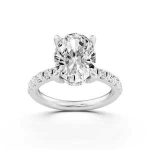 Oval Diamond Hidden Halo Engagement Ring image, 