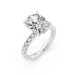 Oval Diamond Hidden Halo Engagement Ring image, 