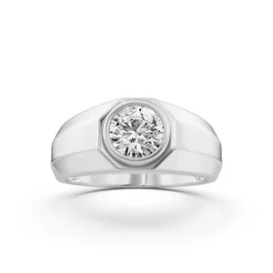 Bezel Set Solitaire Men's Ring image, 