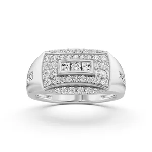 Men's Princess and Round Framed Ring image, 