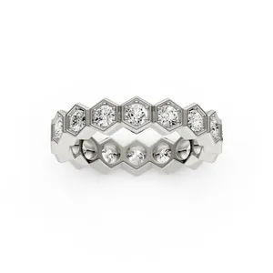 Men's Geometric Hexagon Diamond Essentials Wedding Band image, 