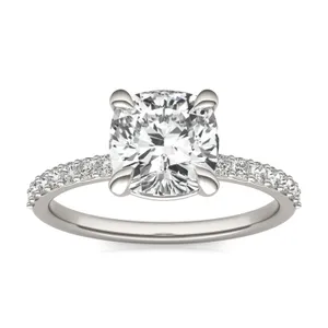 Cushion Custom Martini 1/2 Eternity Engagement Ring image, 