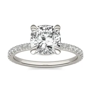 Cushion Custom Martini 3/4 Eternity Engagement Ring image, 