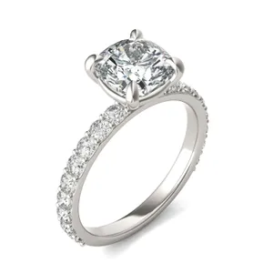 Cushion Custom Martini Bold 3/4 Eternity Engagement Ring image, 