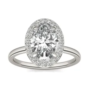 Oval Custom Halo Classic Engagement Ring image, 