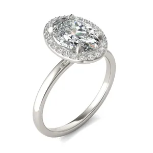 Oval Custom Halo Classic Engagement Ring image, 