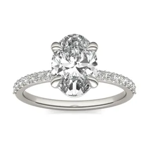 Oval Custom Martini 1/2 Eternity Engagement Ring image, 