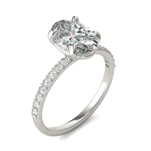 Oval Custom Martini 1/2 Eternity Engagement Ring image, 