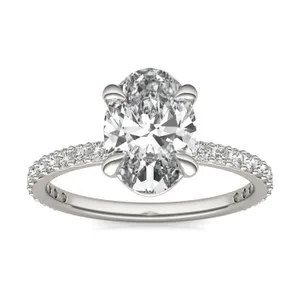 Oval Custom Martini 3/4 Eternity Engagement Ring image, 