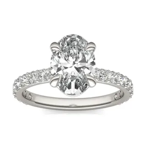 Oval Custom Martini Bold 3/4 Eternity Engagement Ring image, 