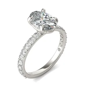 Oval Custom Martini Bold 3/4 Eternity Engagement Ring image, 