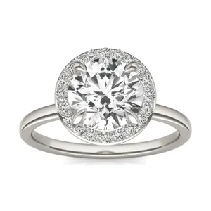 Round Custom Halo Classic Engagement Ring image, 