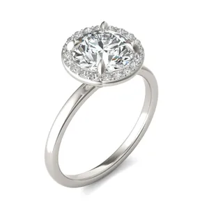 Round Custom Halo Classic Engagement Ring image, 