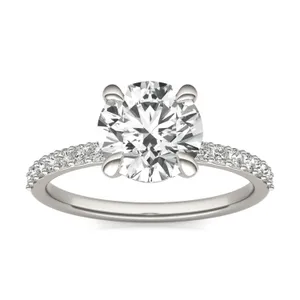 Round Custom Martini 1/2 Eternity Engagement Ring image, 