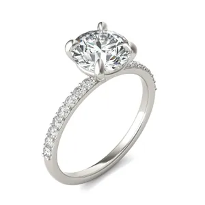 Round Custom Martini 1/2 Eternity Engagement Ring image, 