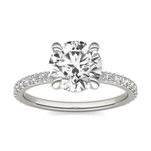 Round Custom Martini 3/4 Eternity Engagement Ring image, 