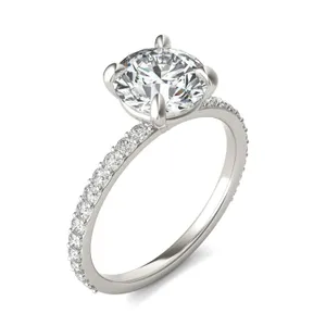 Round Custom Martini 3/4 Eternity Engagement Ring image, 