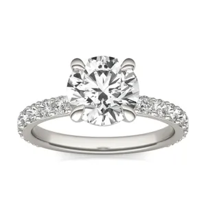 Round Custom Martini Bold 3/4 Eternity Engagement Ring image, 