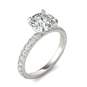 Round Custom Martini Bold 3/4 Eternity Engagement Ring image, 