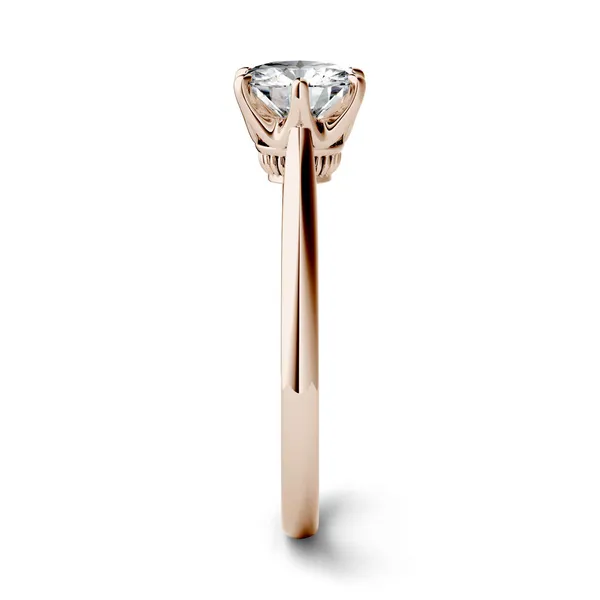 2.70 CTW DEW Round Forever One Moissanite Six Prong Solitaire Engagement Ring in 14K Rose Gold