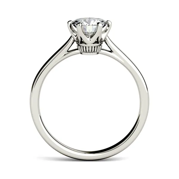 2.70 CTW DEW Round Forever One Moissanite Six Prong Solitaire Engagement Ring in 14K White Gold