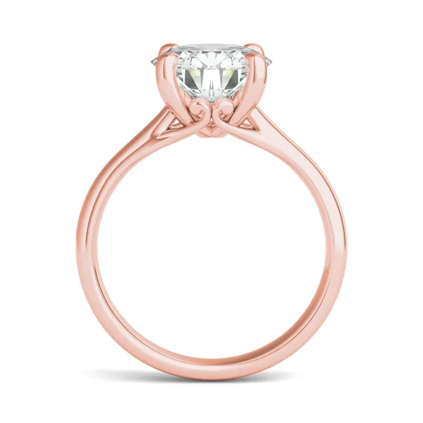 2.70 CTW DEW Round Forever One Moissanite Four Prong Solitaire Engagement Ring in 14K Rose Gold