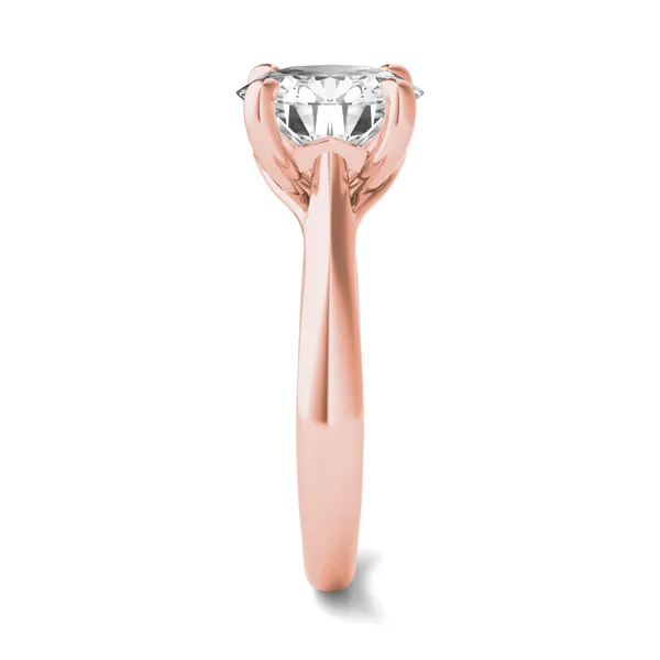 2.70 CTW DEW Round Forever One Moissanite Four Prong Solitaire Engagement Ring in 14K Rose Gold
